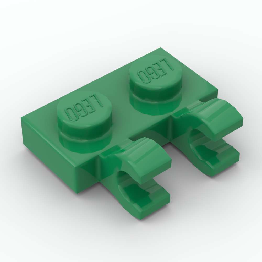 LEGO® Plaque Modifiée 1 x 2 avec 2 Clips Horizontaux – 60470b – Vert