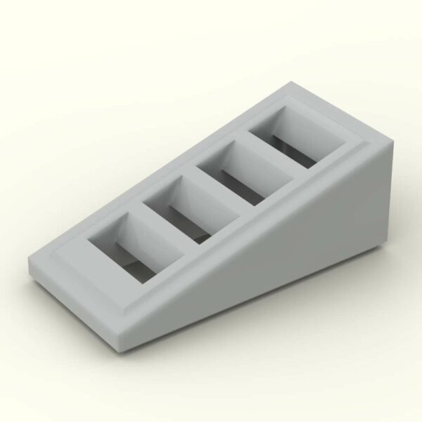 LEGO® Pente 18° 2 x 1 x 2/3 avec Grille - 61409 - Medium Stone Gray