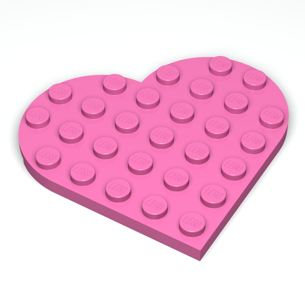 LEGO® Plaque Ronde 6 x 6 Coeur – 46342 – Rose Foncé