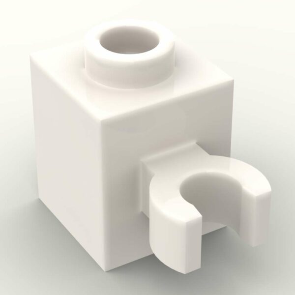 LEGO® Brique Modifiée 1 x 1 avec Clip Vertical - 60475b - Blanc