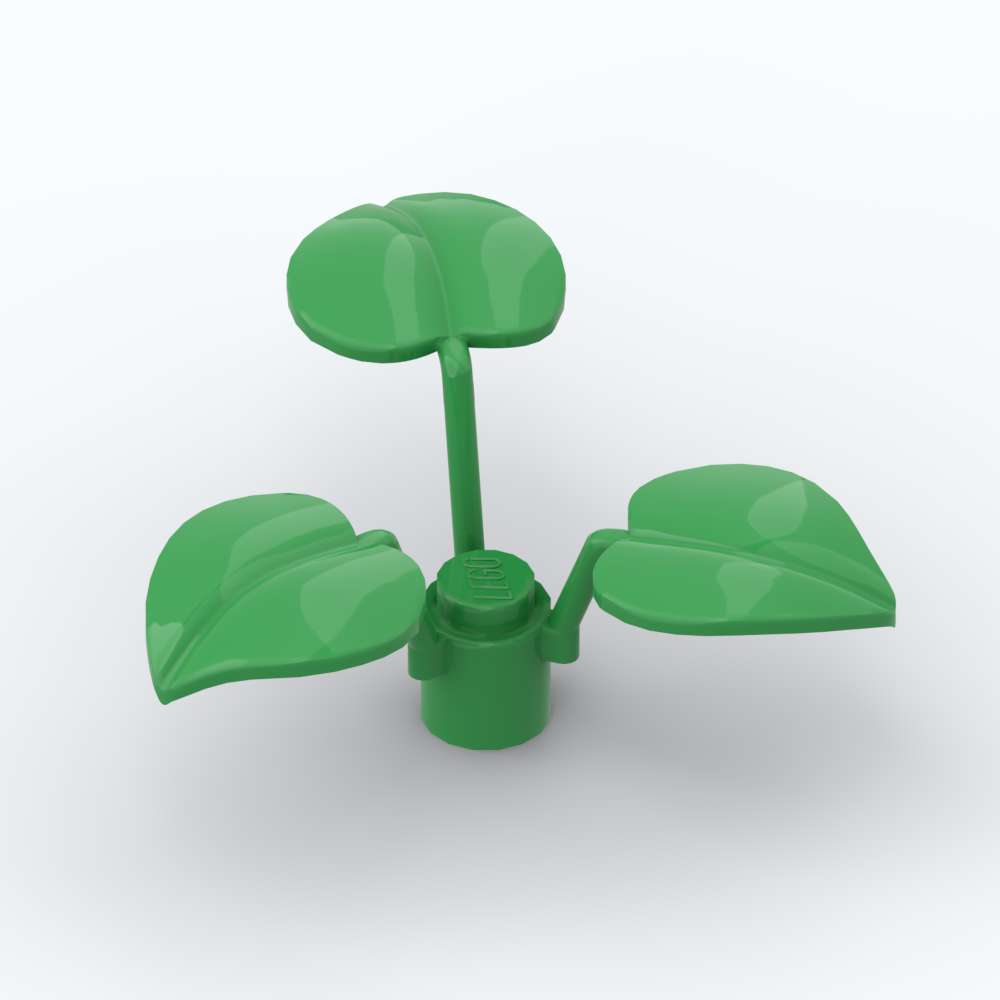 LEGO® Plante 1 x 1 x 2/3 avec 3 Larges Feuilles – 6255 – Vert Clair