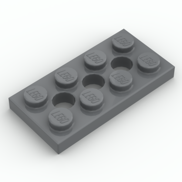 LEGO® Plaque Technic 2 x 4 avec 3 Trous - 3709b - Dark Stone Gray