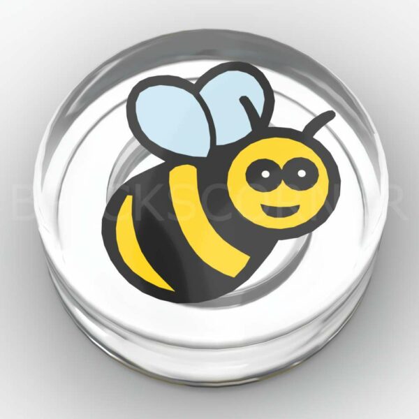 LEGO® Tuile Ronde 1 x 1 Motif Abeille - 98138pb186 - Transparent