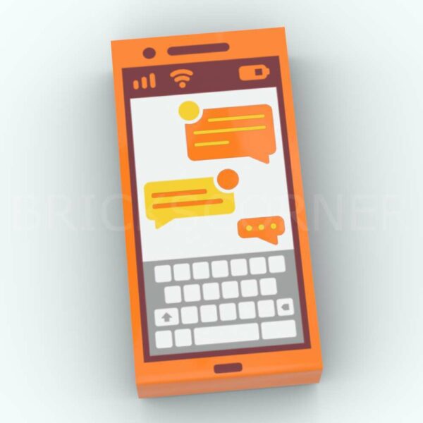 LEGO® Tuile Décorée 1 x 2 Ecran de Smartphone avec Message / SMS - 3069pb0864 - Orange