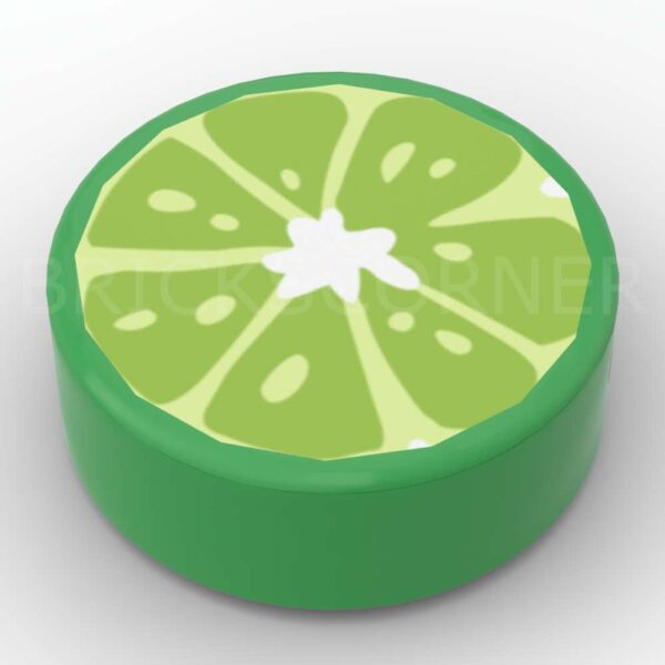 LEGO® Tuile Ronde Décorée 1 x 1 Tranche de Fruit - 98138pb371 - Vert Clair