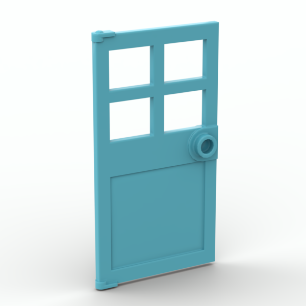 LEGO® Porte 1 x 4 x 6 avec 4 Fenêtres et Tenon - 60623 - Azur Moyen