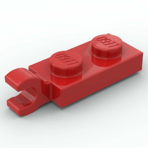 LEGO® Plaque Modifiée 1 x 2 avec Clip Horizontal - 63868 - Rouge