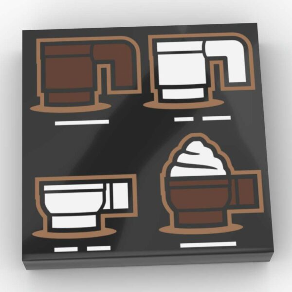 LEGO® Tuile Décorée 2 x 2 Motif Carte / Enseigne de Café - 3068pb2263 - Noir