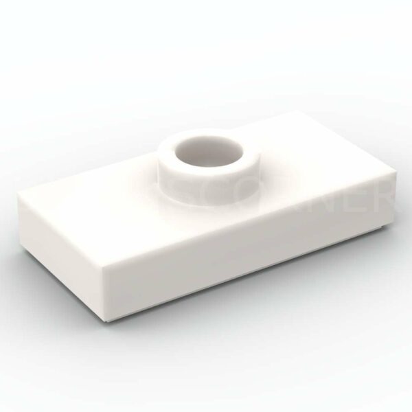 LEGO® Plaque Modifiée 1 x 2 avec Tenon au centre "Jumper" - 15573 - Blanc