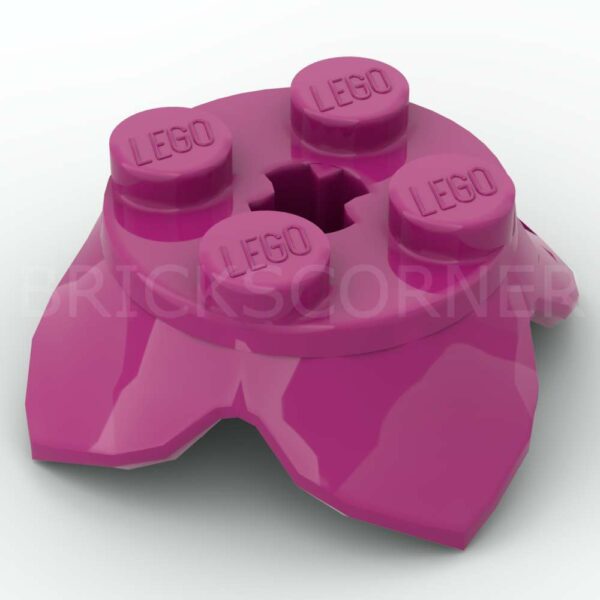 LEGO® Plante Feuillage sur Brique Ronde avec 4 pétales - 15469 - Magenta