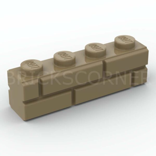 LEGO® Brique Modifiée 1 x 4 avec Profil Mur / Maçonnerie - 15533 - Beige Foncé