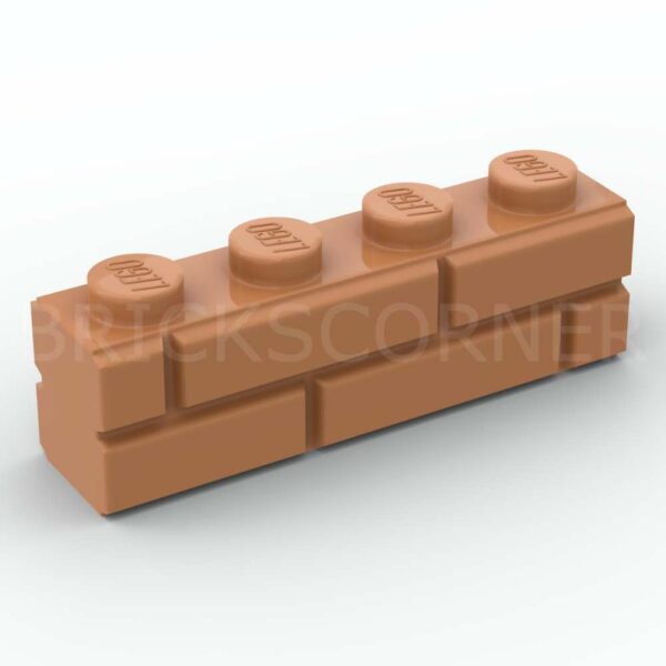 LEGO® Brique Modifiée 1 x 4 avec Profil Mur / Maçonnerie - 15533 - Nougat Moyen