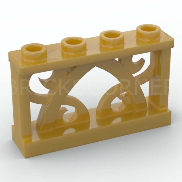 LEGO® Barrière 1 x 4 x 2 avec Ornement / motif Floral  - 19121 - Doré