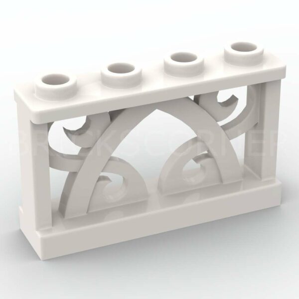 LEGO® Barrière 1 x 4 x 2 avec Ornement / motif Floral  - 19121 - Blanc