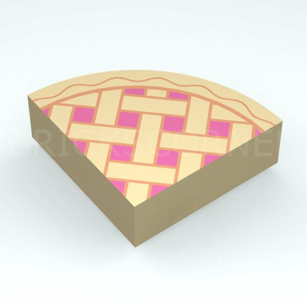 LEGO® Tuile Ronde Décorée 1 x 1 Quart de Cercle Part de Tarte / Gateau - 25269pb001 - Beige
