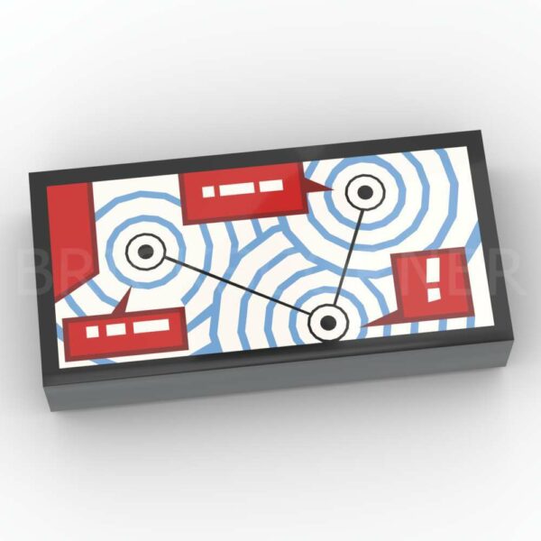 LEGO® Tuile Décorée 1 x 2 Carte / Plan de Ville / GPS - 3069pb0648 - Dark Stone Gray