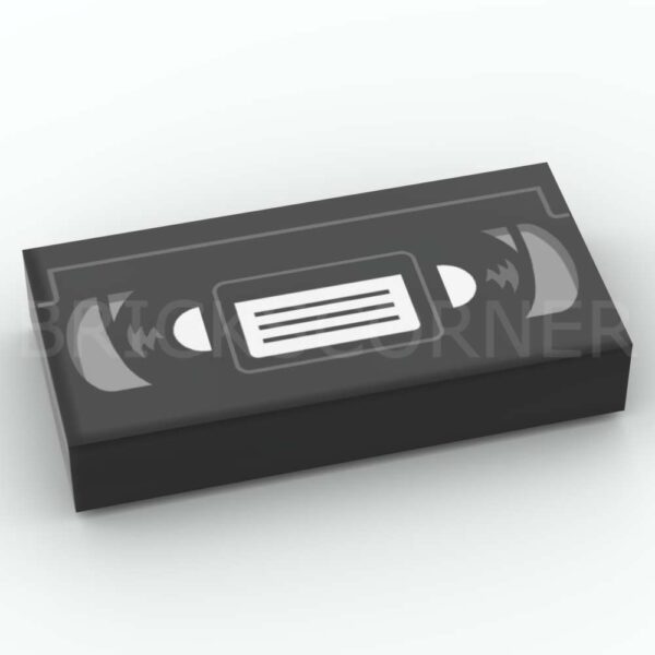 LEGO® Tuile Décorée 1 x 2 Motif Vidéo Cassette / VHS - 3069pb0718 - Noir