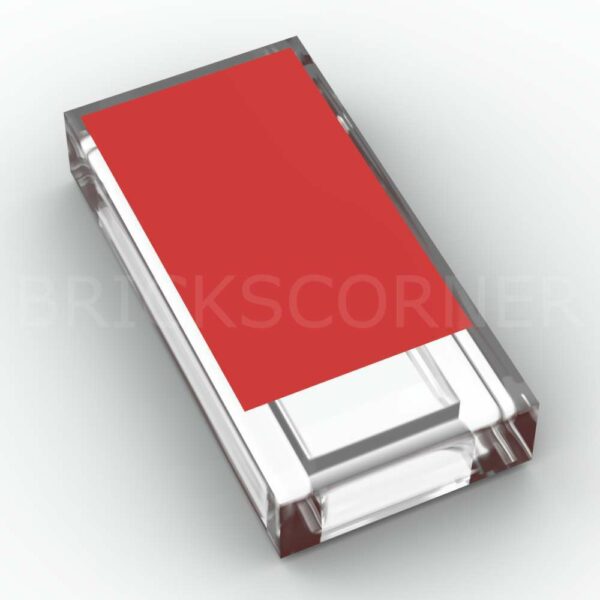 LEGO® Tuile Décorée 1 x 2 motif Phare Rectangle Rouge - 3069pb0908 - Transparent