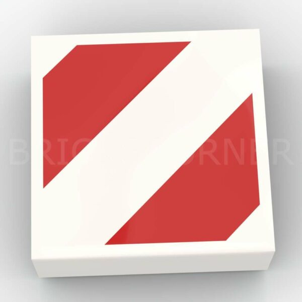 LEGO® Tuile Décorée 1 x 1 Bandes Rouges et Blanches Travaux / Danger – 3070pb361 - Blanc