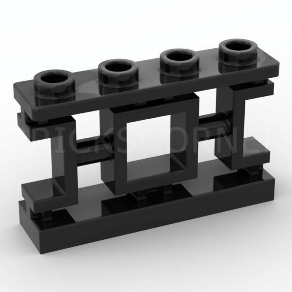 LEGO® Barrière 1 x 4 x 2 avec Ornement / motif Asiatique Carré - 32932 - Noir