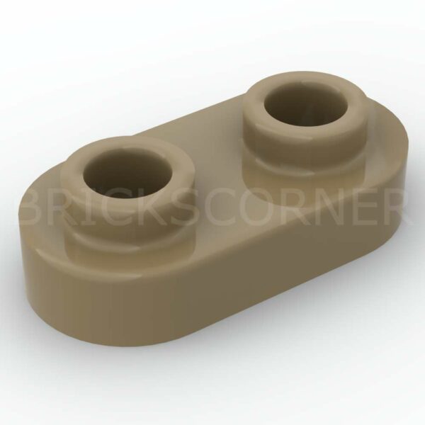 LEGO® Plaque Ronde 1 x 2 avec 2 Tenons Ouverts - 35480 - Beige Foncé