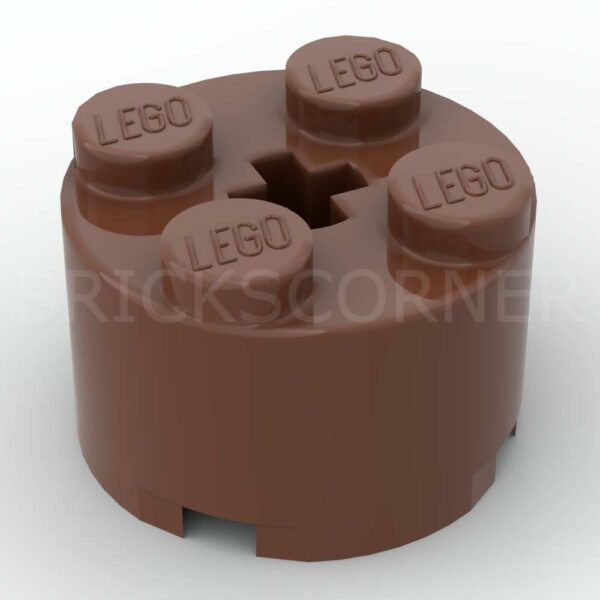 LEGO® Brique Ronde 2 x 2 avec Trou d'Axe - 3941 - Brun