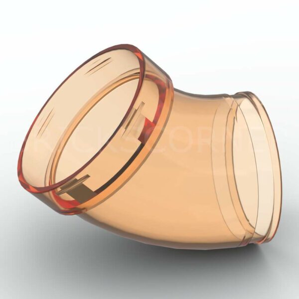 LEGO® Tuyau / Cylindre Courbé 45° - 49737 - Orange Transparent