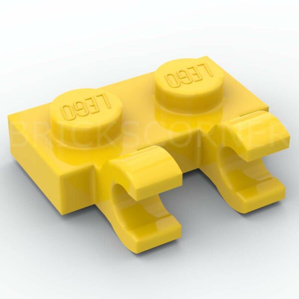 LEGO® Plaque Modifiée 1 x 2 avec 2 Clips Horizontaux - 60470b - Jaune