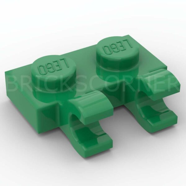 LEGO® Plaque Modifiée 1 x 2 avec 2 Clips Horizontaux - 60470b -  Vert