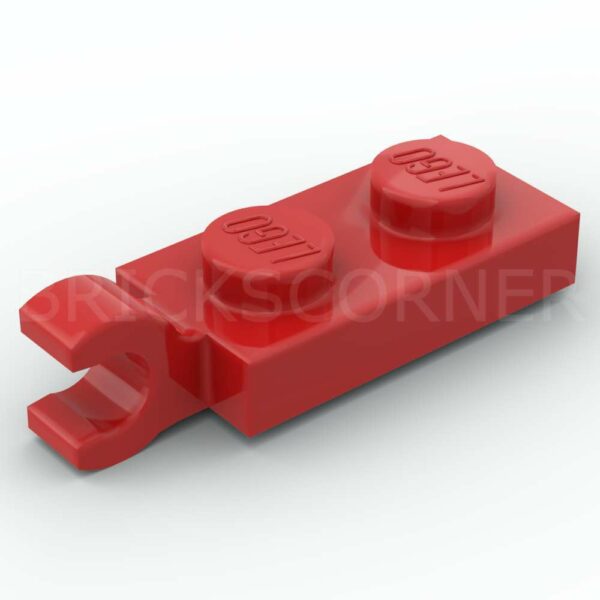 LEGO® Plaque Modifiée 1 x 2 avec Clip Horizontal - 63868 - Rouge