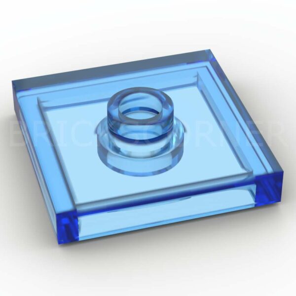 LEGO® Plaque Modifiée 2 x 2 "Jumper" avec Tenon au Centre - 87580 - Bleu Foncé Transparent