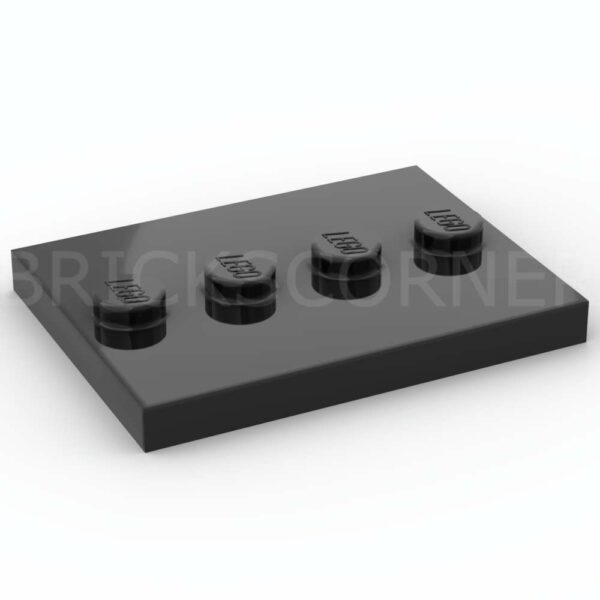 LEGO® Tuile Modifiée 3 x 4 une rangée de Tenons au Centre - 88646 - Noir