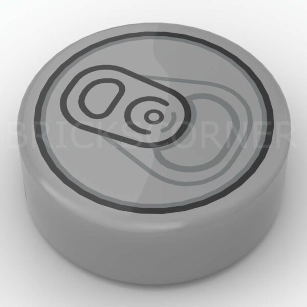 LEGO® Tuile Ronde Décorée 1 x 1 Motif Clip d'ouverture de Canette - 98138pb033 - Argent Mat