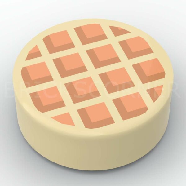 LEGO® Tuile Ronde Décorée 1 x 1 Motif de Gaufre - 98138pb118 - Beige