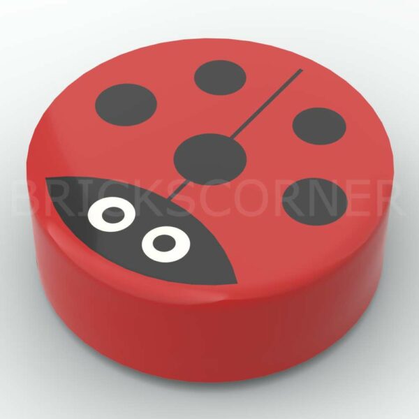 LEGO® Tuile Ronde Décorée 1 x 1 Coccinelle - 98138pb177 - Rouge