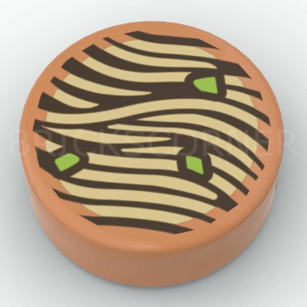 LEGO® Tuile Ronde Décorée 1 x 1 motif de Nouilles Ramen - 98138pb395 - Nougat Moyen
