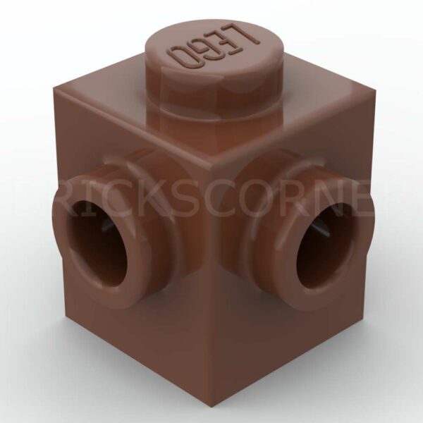 LEGO® Brique Modifiée 1 x 1 tenons sur 2 côtés Adjacents - 26604 - Brun