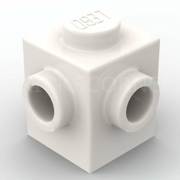 LEGO® Brique Modifiée 1 x 1 tenons sur 2 côtés Adjacents - 26604 - Blanc