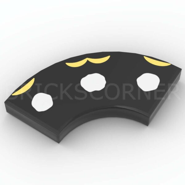 LEGO® Tuile Ronde Décorée 2 x 2 1/4 de cercle "Macaroni" Aile de Papillon - 27925pb012 - Noir
