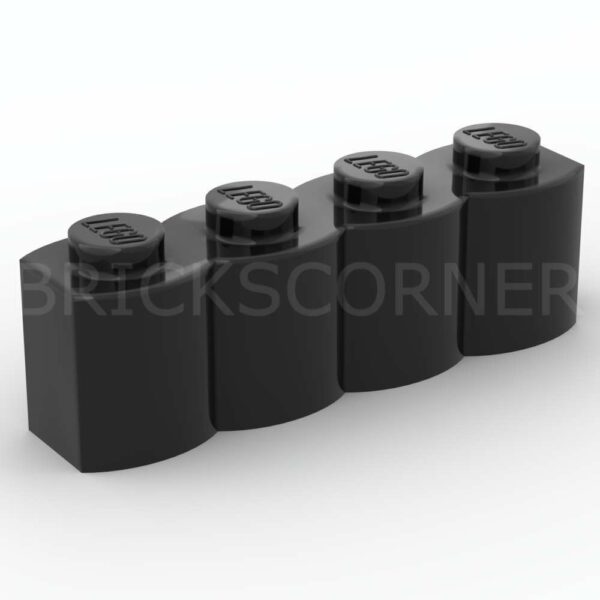LEGO® Brique Modifiée 1 x 4 "Log" Profil Bois - 30137 - Noir