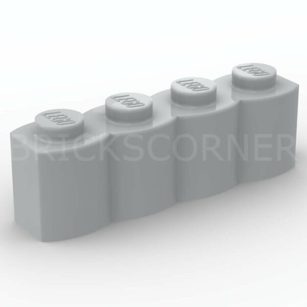 LEGO® Brique Modifiée 1 x 4 "Log" Profil Bois - 30137 - Medium Stone Gray
