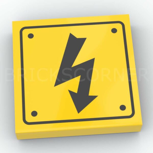 LEGO® Tuile Décorée 2 x 2 Motif Danger Electrique - 3068bpb1152 - Jaune