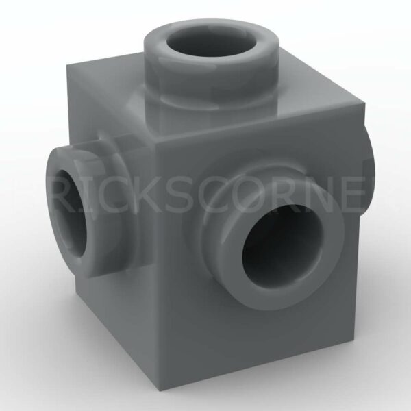 LEGO® Brique Modifiée 1 x 1 avec Tenon sur les 4 Faces - 4733 - Dark Stone Gray