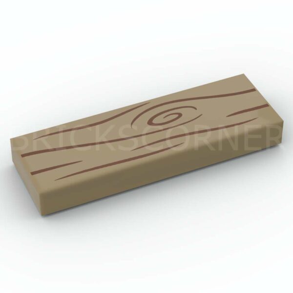 LEGO® Tuile Décorée 1 x 3 Motif Bois - 63864pb133 - Beige Foncé