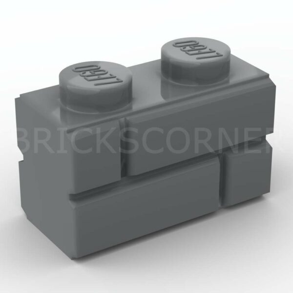 LEGO® Brique Modifiée 1 x 2 avec Profil Mur / Maçonnerie - 98283 - Dark Stone Gray