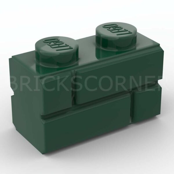 LEGO® Brique Modifiée 1 x 2 avec Profil Mur / Maçonnerie - 98283 - Vert Foncé