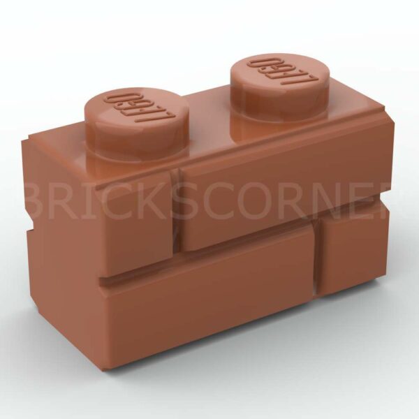 LEGO® Brique Modifiée 1 x 2 avec Profil Mur / Maçonnerie - 98283 - Orange Foncé