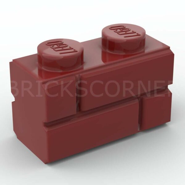 LEGO® Brique Modifiée 1 x 2 avec Profil Mur / Maçonnerie - 98283 - Rouge Foncé