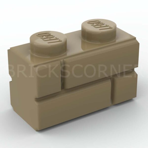 LEGO® Brique Modifiée 1 x 2 avec Profil Mur / Maçonnerie - 98283 - Beige Foncé