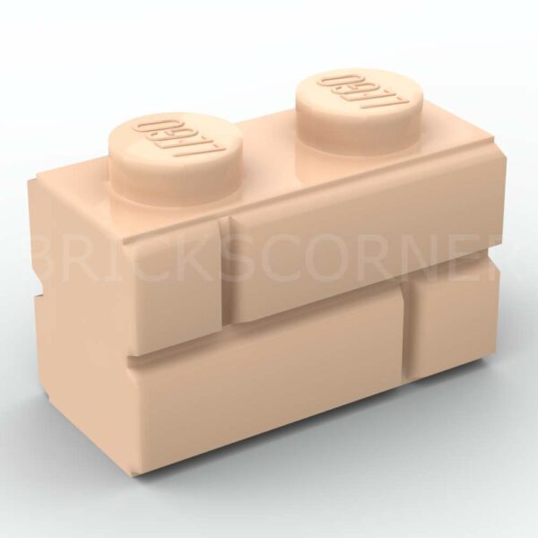 LEGO® Brique Modifiée 1 x 2 avec Profil Mur / Maçonnerie - 98283 - Nougat Clair